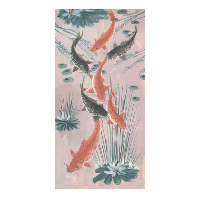 Print on canvas - Asian Art Kois In The Pond I