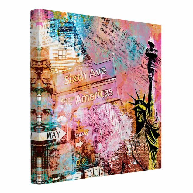 Print on canvas - Sixth Avenue New York Collage