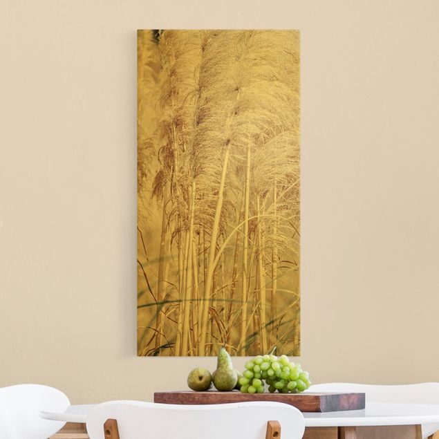 Canvas print gold - Warm Pampas Grass In Summer