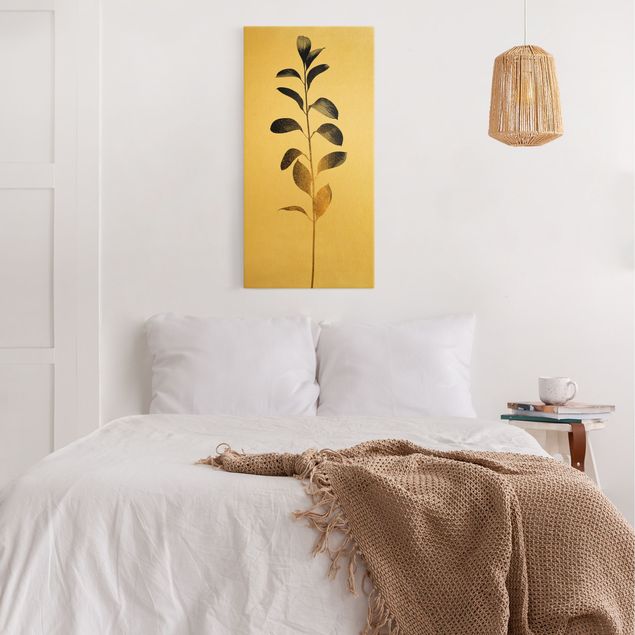 Canvas print gold - Graphical Plant World - Gold And Grey