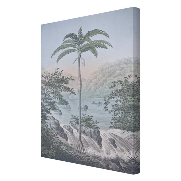Print on canvas - Vintage Illustration - Landscape With Palm Tree