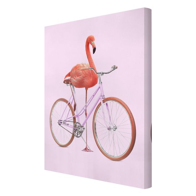 Print on canvas - Flamingo With Bicycle