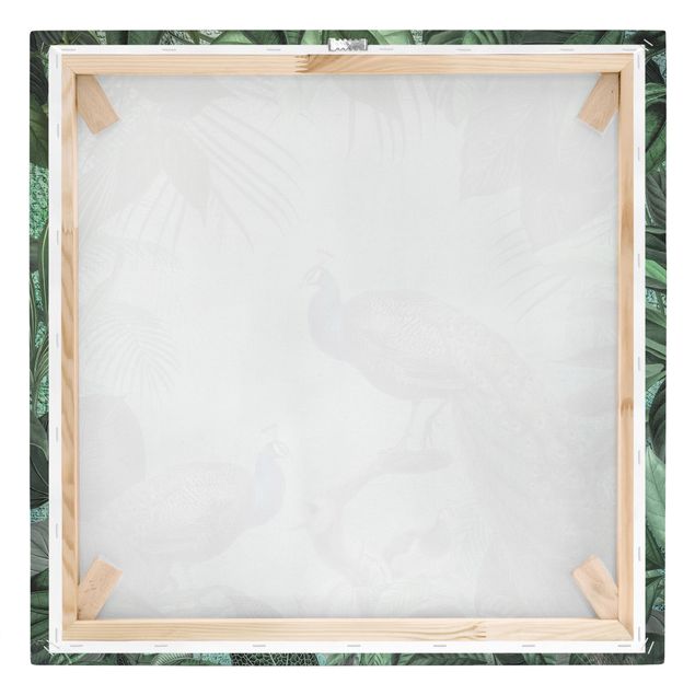 Print on canvas - Shabby Chic Collage - Noble Peacock