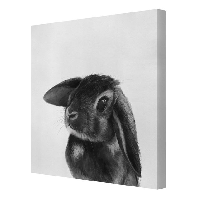 Canvas print - Illustration Rabbit Black And White Drawing