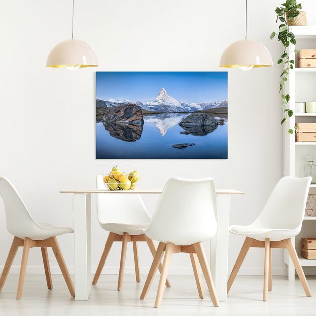 Print on canvas - Stellisee Lake In Front Of The Matterhorn