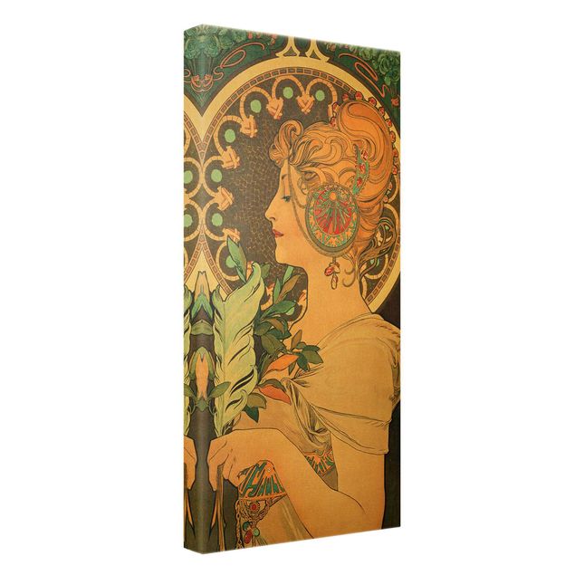 Canvas print gold - Alfons Mucha - The Feather