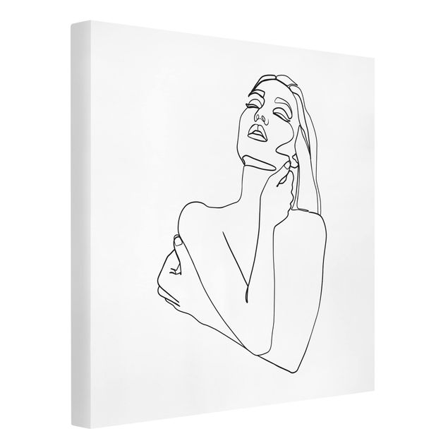 Canvas print - Line Art Woman Torso Black And White