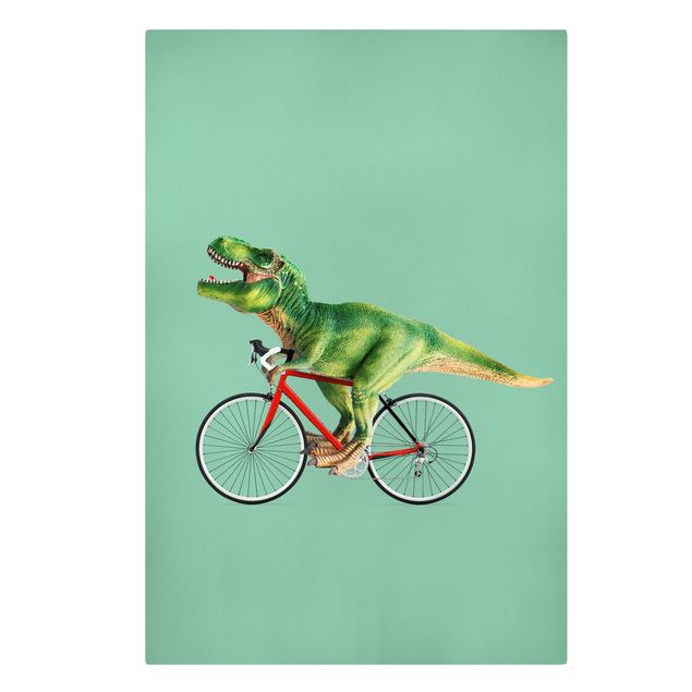 Canvas print - Dinosaur With Bicycle