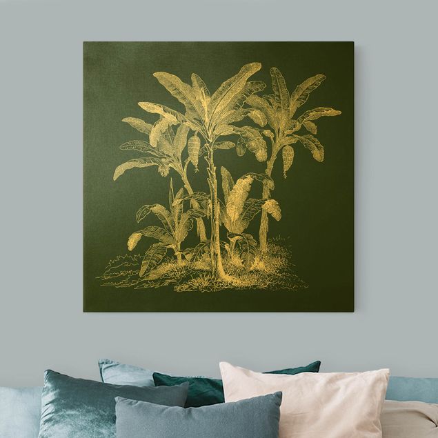 Canvas print gold - Illustration Banana Trees On Green