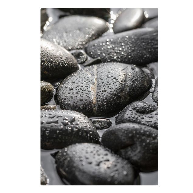 Print on canvas - Black Stones In Water