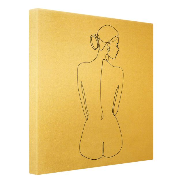 Canvas print gold - Line Art Nudes Back Black And White