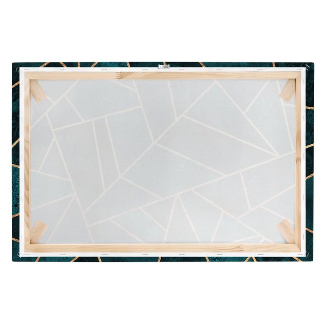 Canvas print - Dark Turquoise With Gold
