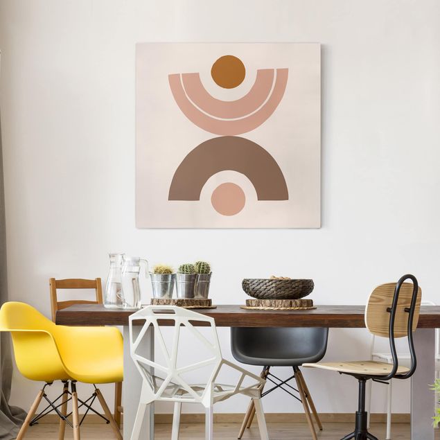 Canvas print - Line Art Pastel Abstract Shapes