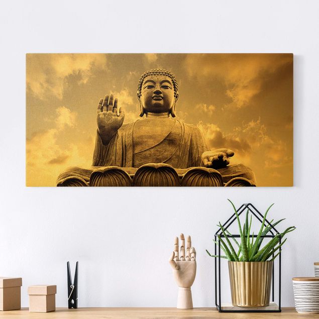 Canvas print gold - Big Buddha Sepia