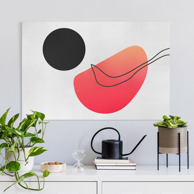Print on canvas - Abstract Shapes - Black Sun