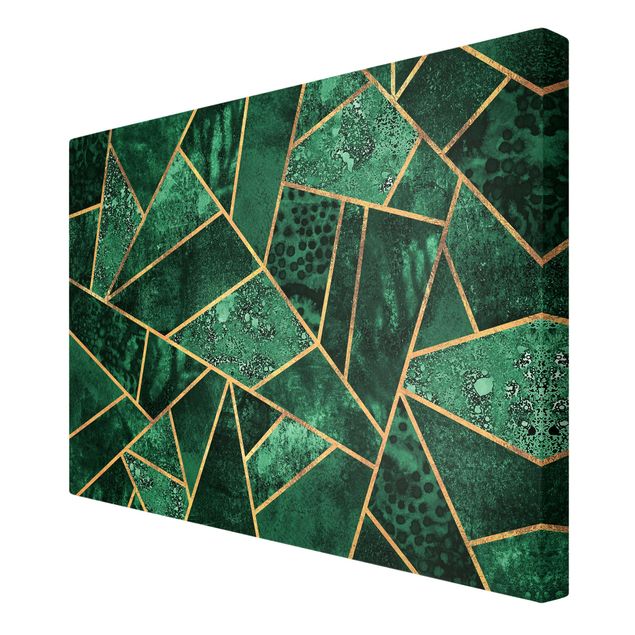 Canvas print - Dark Emerald With Gold