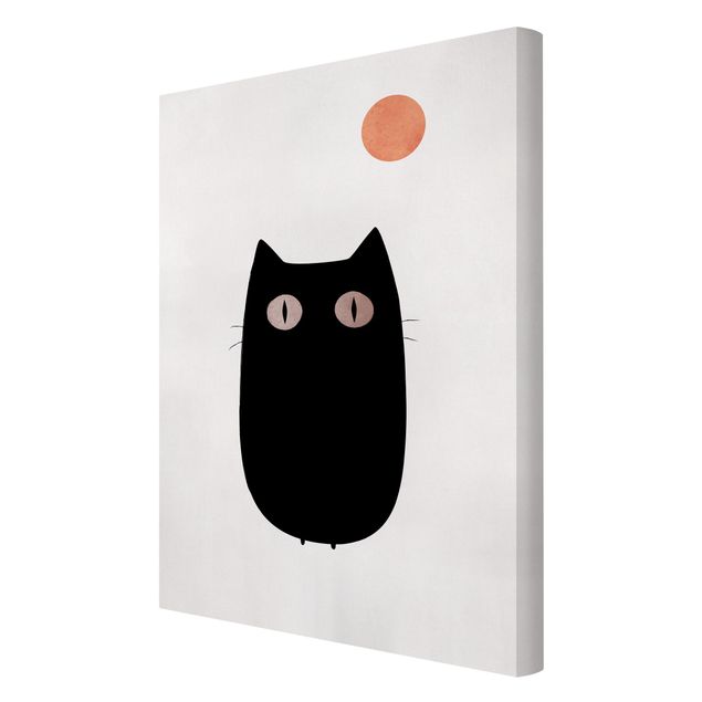 Print on canvas - Black Cat Illustration