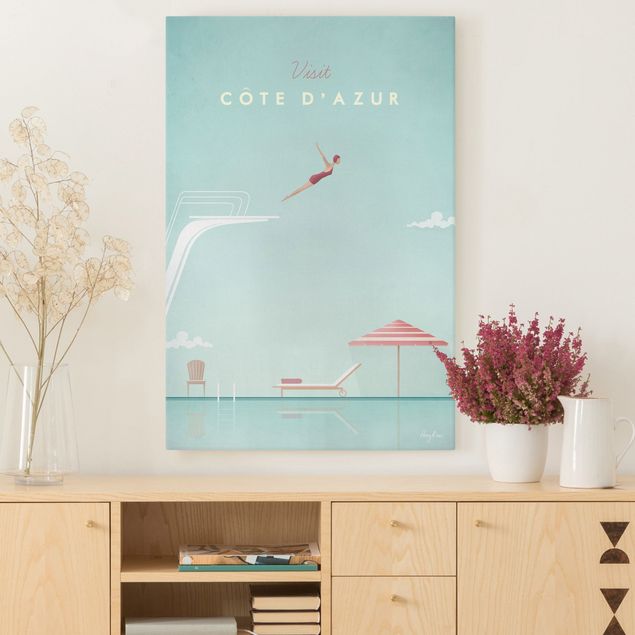 Print on canvas - Travel Poster - Côte D'Azur
