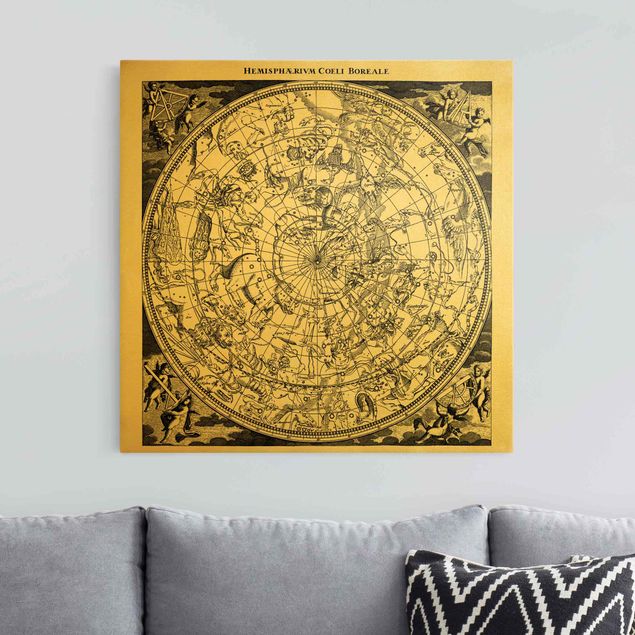 Canvas print gold - The Northern Hemisphere