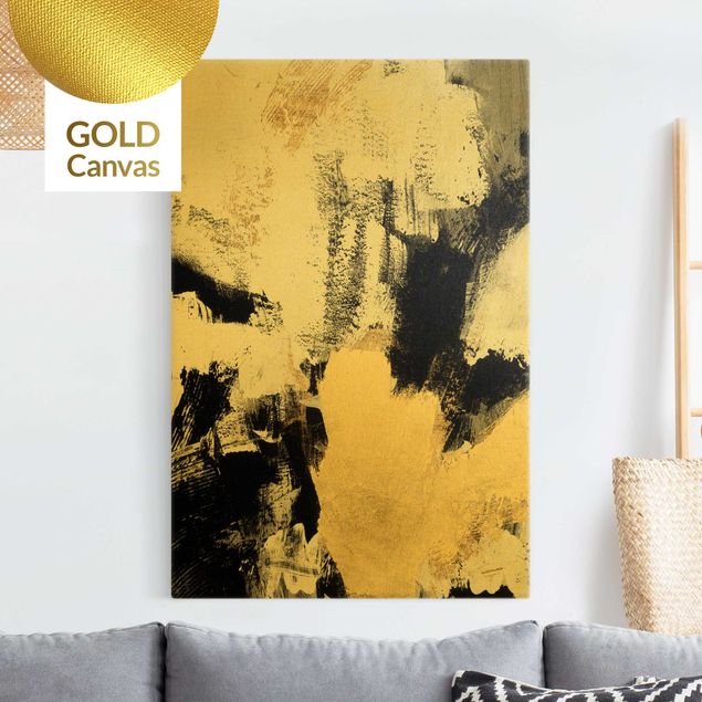 Canvas print gold - Golden Collage