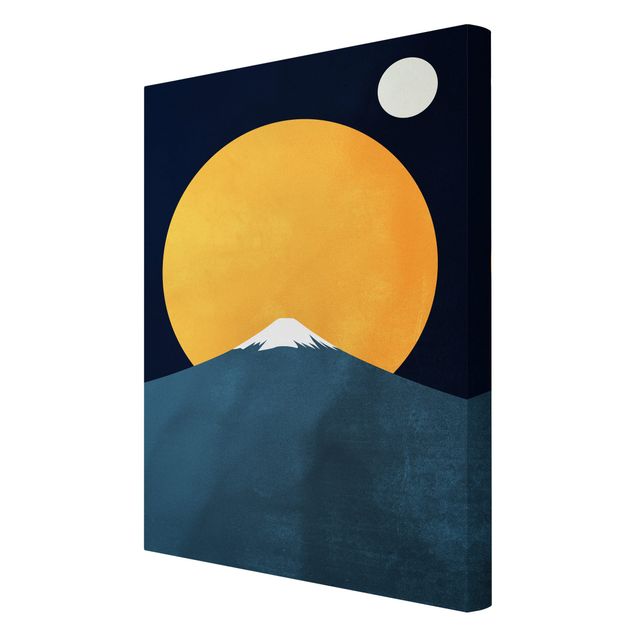 Print on canvas - Sun, Moon And Mountain
