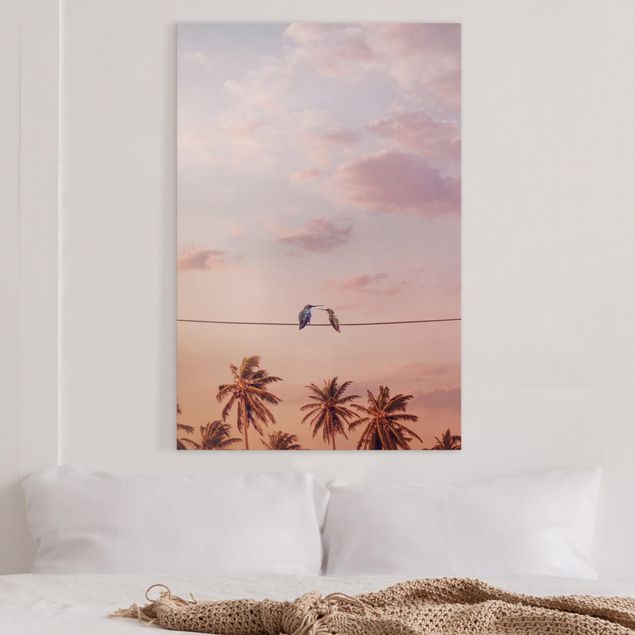 Canvas print - Sunset With Hummingbird