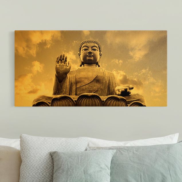 Canvas print gold - Big Buddha Sepia