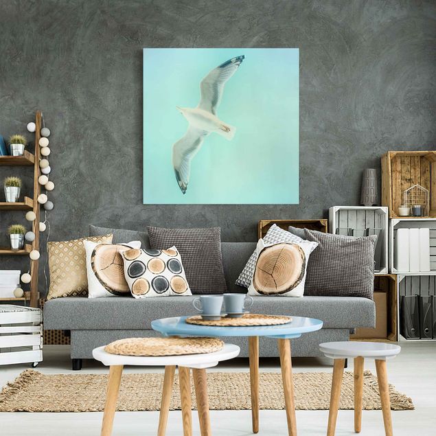Print on canvas - Blue Sky With Seagull
