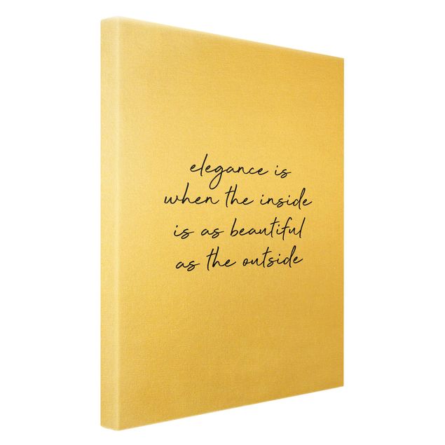 Canvas print gold - Elegance Quote