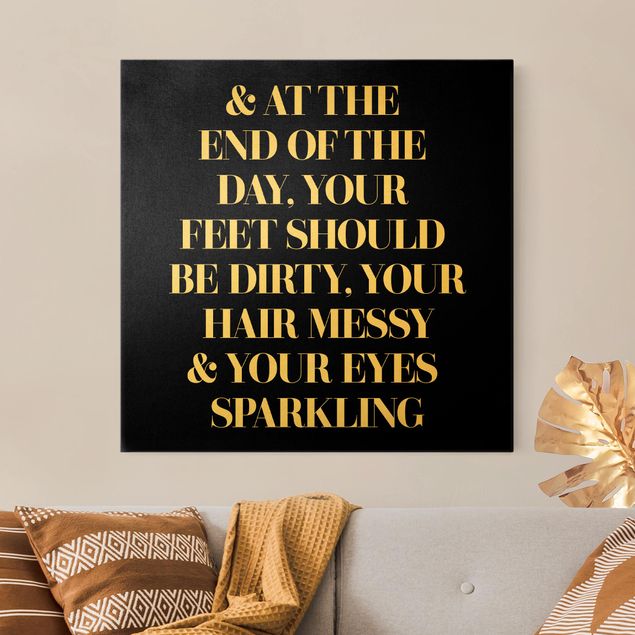 Canvas print gold - At the end of the day Black
