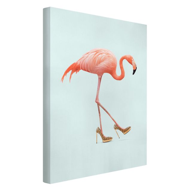 Print on canvas - Flamingo With High Heels