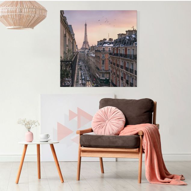 Print on canvas - The Eiffel Tower In The Setting Sun