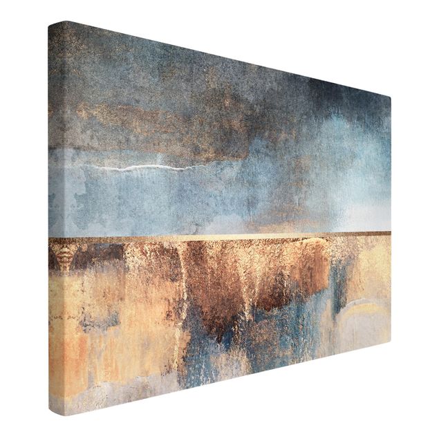 Canvas print - Abstract Lakeshore In Gold