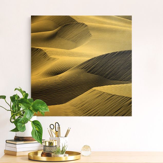 Canvas print gold - Wave Pattern In Desert Sand
