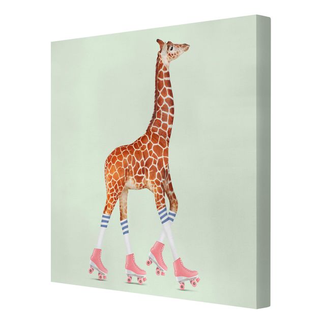 Canvas print - Giraffe With Roller Skates