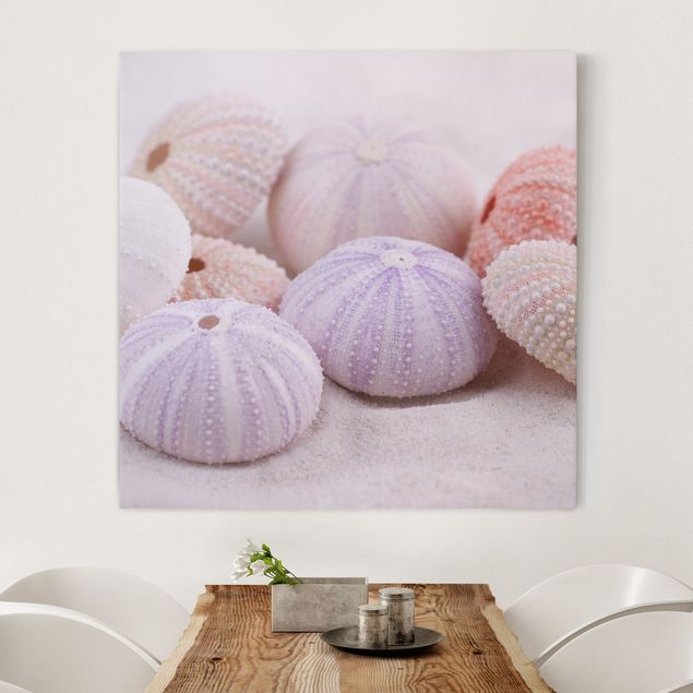 Print on canvas - Sea Urchin In Pastel