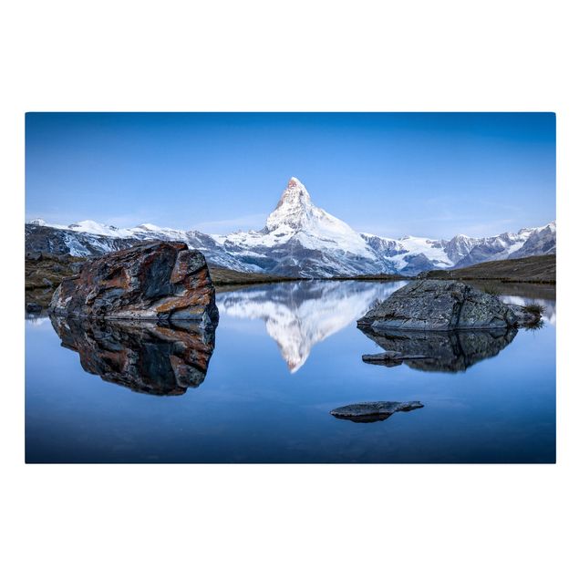 Print on canvas - Stellisee Lake In Front Of The Matterhorn