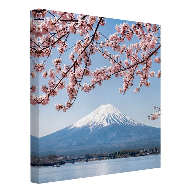 Print on canvas - Cherry Blossoms With Mt. Fuji