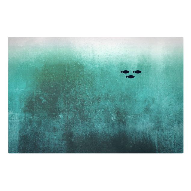 Print on canvas - Fish In The Deep Sea