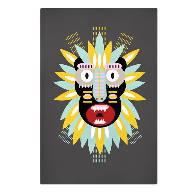 Print on canvas - Collage Ethnic Mask - King Kong