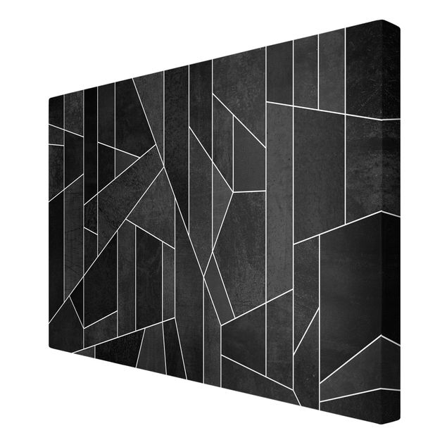 Canvas print - Black And White Geometric Watercolour