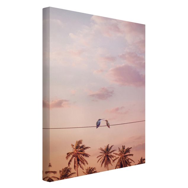 Canvas print - Sunset With Hummingbird