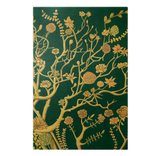 Canvas print gold - Chinoiserie Flowers At Night II