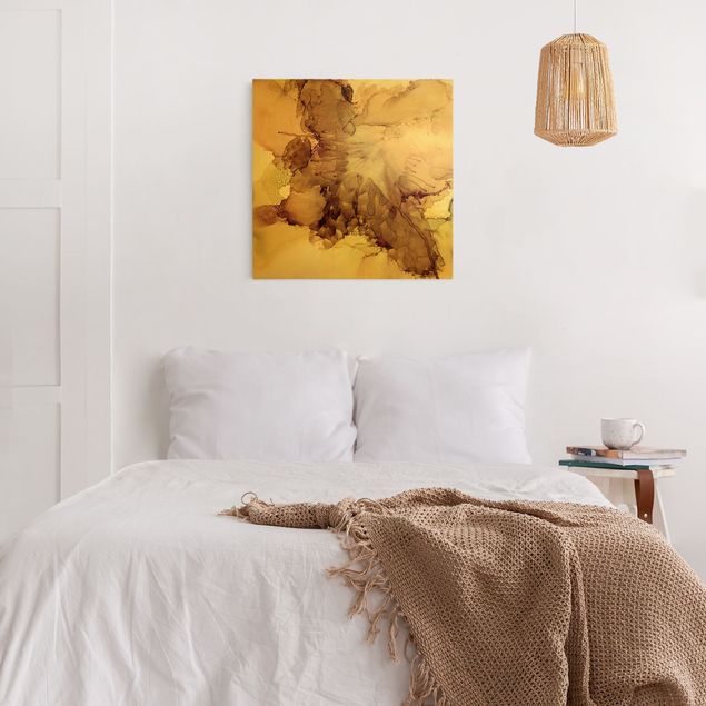 Canvas print gold - Golden Brown Explosion I