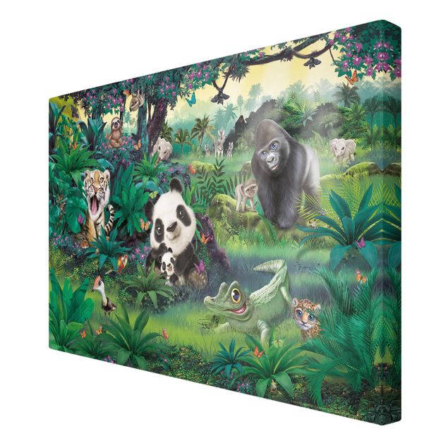 Print on canvas - Jungle With Animals