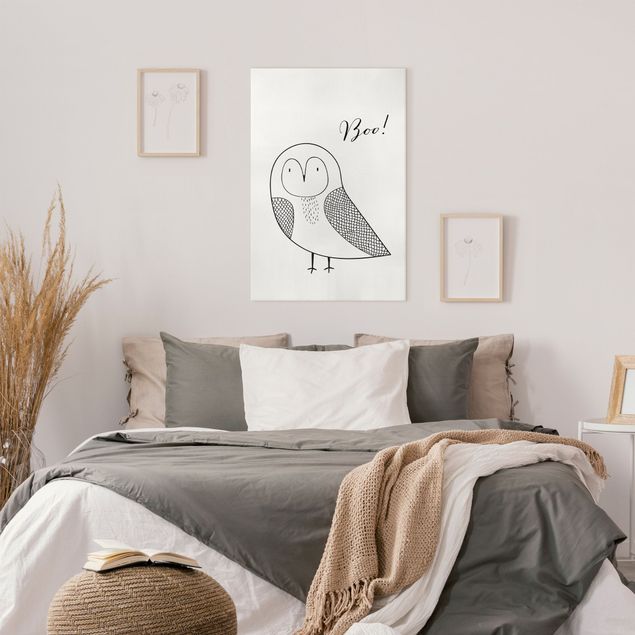 Print on canvas - Owl Boo Drawing