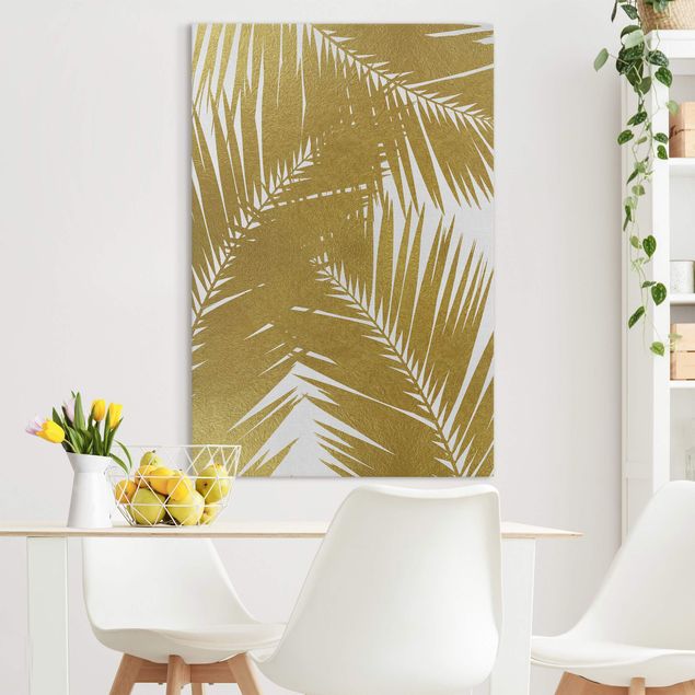 Canvas print - View Through Golden Palm Leaves