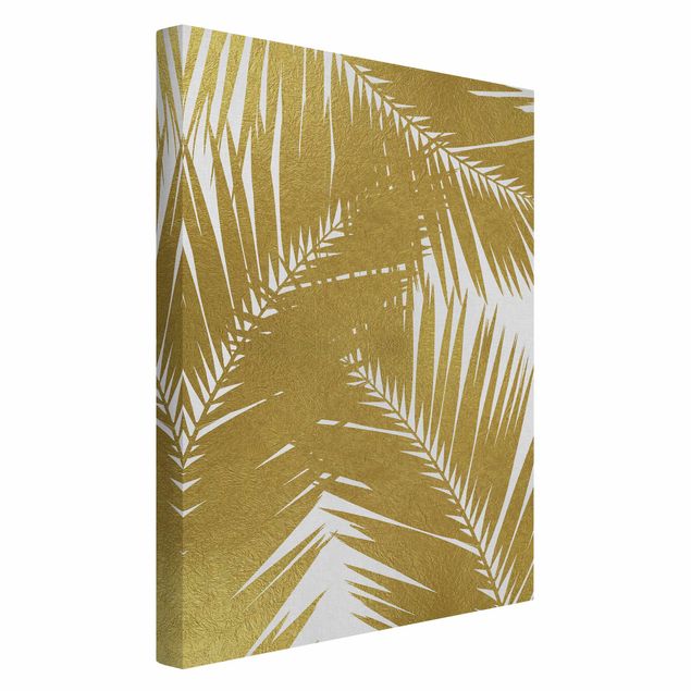 Canvas print - View Through Golden Palm Leaves