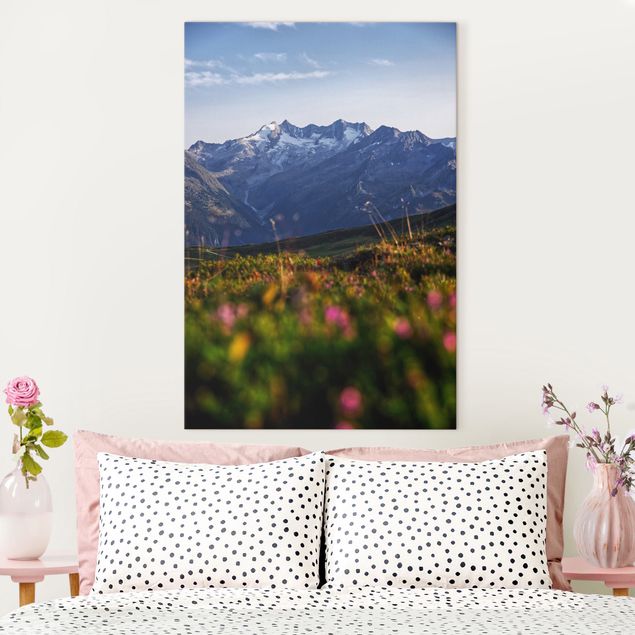 Canvas print - Flowering Meadow In The Mountains