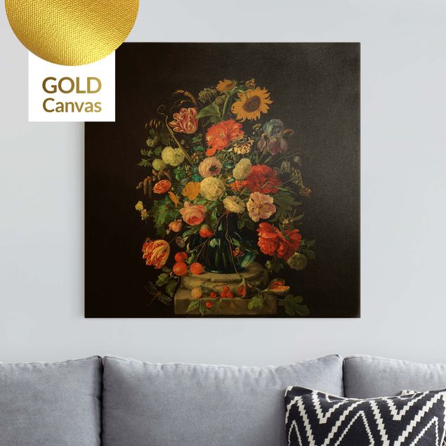 Canvas print gold - Jan Davidsz De Heem - Glass Vase With Flowers